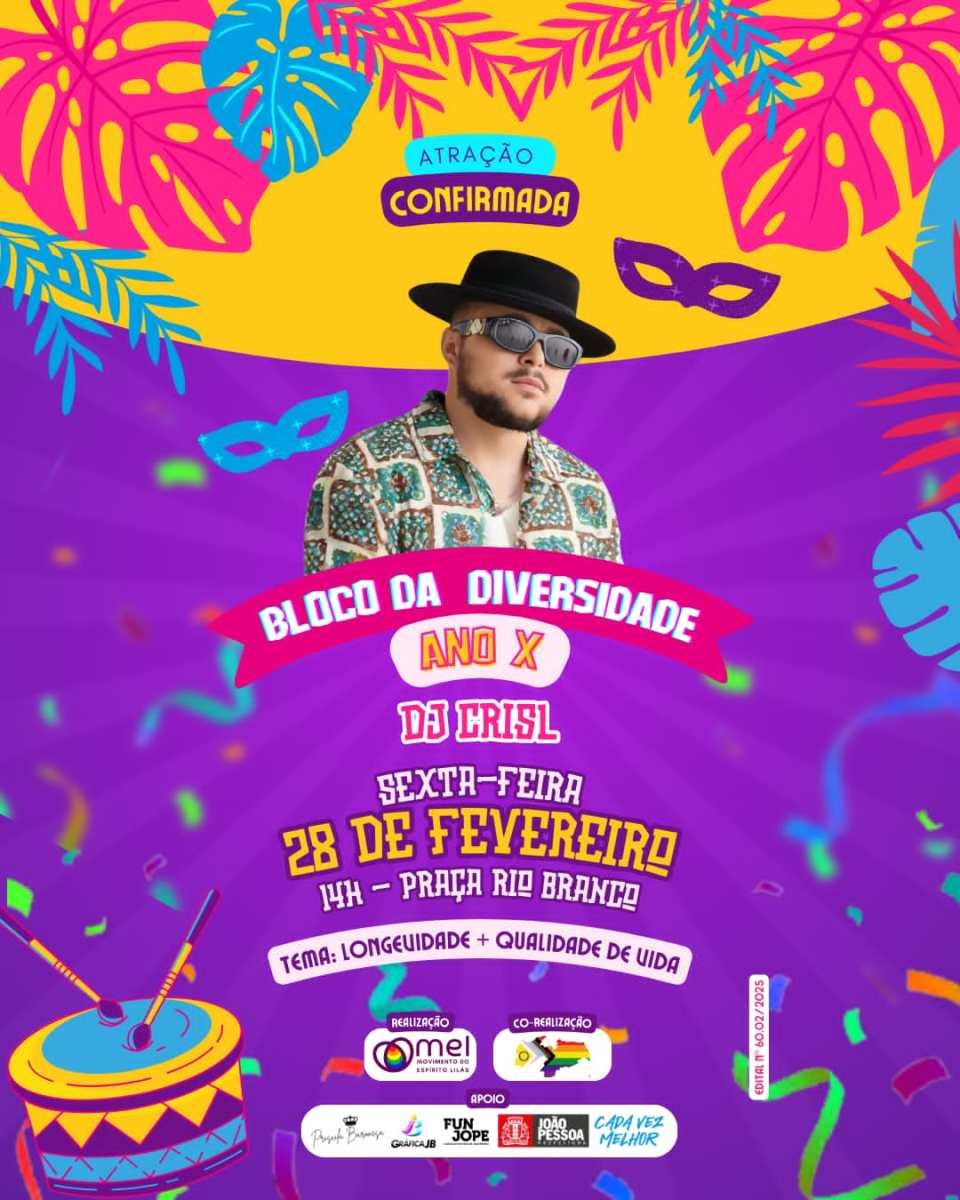 Bloco da Diversidade desfila nesta sexta-feira com o tema ‘Longevidade + Qualidade de Vida’