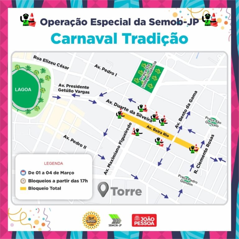 Semob-JP define operação especial de mobilidade para o Carnaval Tradição 2025
