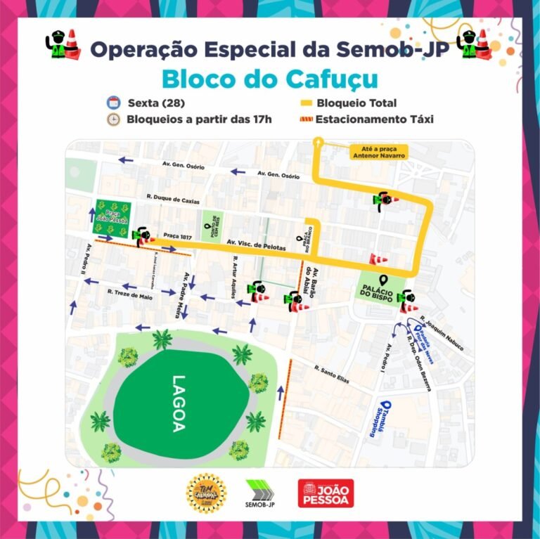 Semob-JP faz alteração no trânsito na área central da cidade para o desfile do bloco Cafuçu