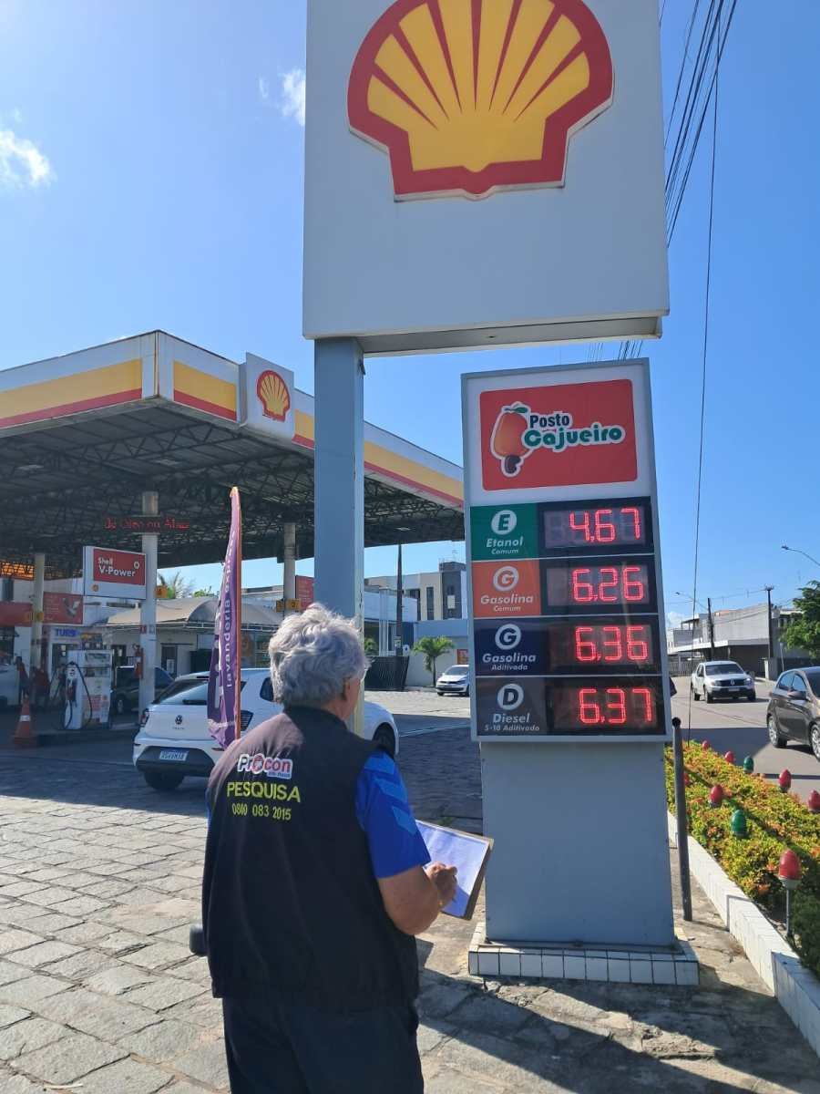 Pesquisa do Procon-JP em 111 postos encontra o preço da gasolina oscilando entre R$ 6,16 e R$ 6,29