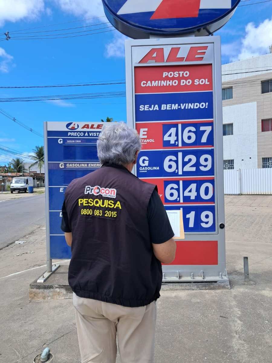 Procon-JP registra preço da gasolina oscilando entre R$ 6,120 e R$ 6,290 em pesquisa para combustíveis