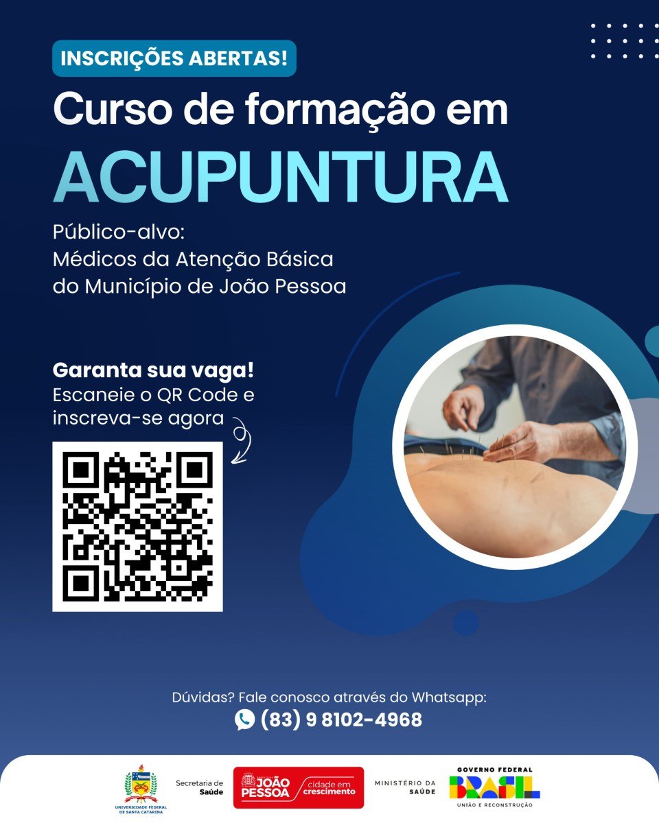 Secretaria de Saúde abre inscrições para curso em acupuntura direcionado a médicos