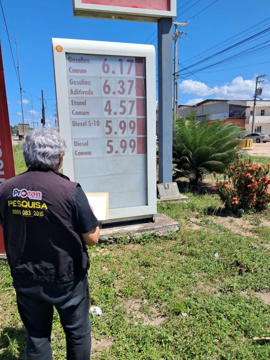 Pesquisa do Procon-JP encontra preço da gasolina oscilando entre R$ 6,070 e R$ 6,190