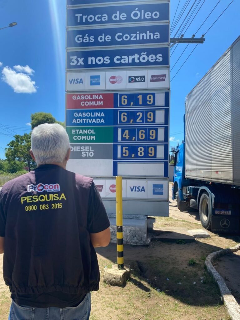 Procon-JP constata que menor preço da gasolina se mantém em R$ 6,070