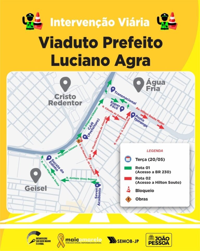 Segunda etapa da obra do Viaduto Luciano Agra altera trânsito na região a partir da próxima terça-feira