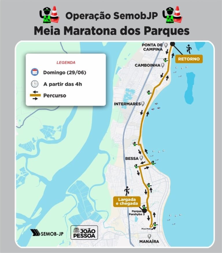 Semob-JP atuará durante Meia Maratona dos Parques para garantir segurança viária de atletas e visitantes