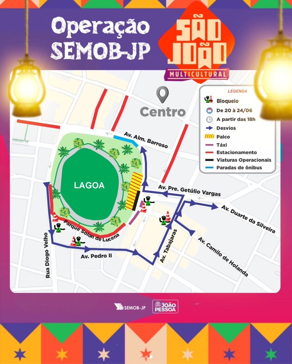 Semob-JP divulga planos de trânsito e transporte para shows do São João Multicultural