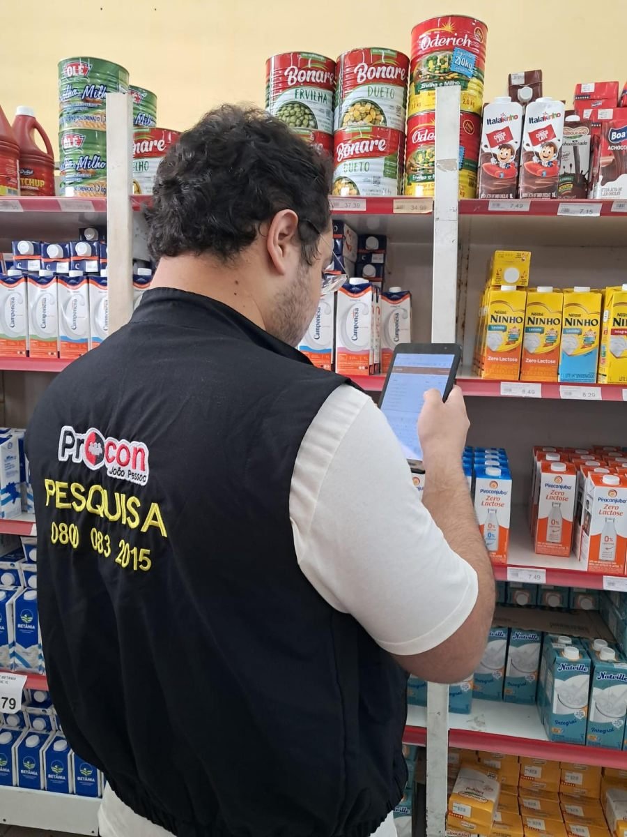 Pesquisa do Procon-JP para alimentos da cesta básica encontra diferença de mais de R$ 14 no preço do leite