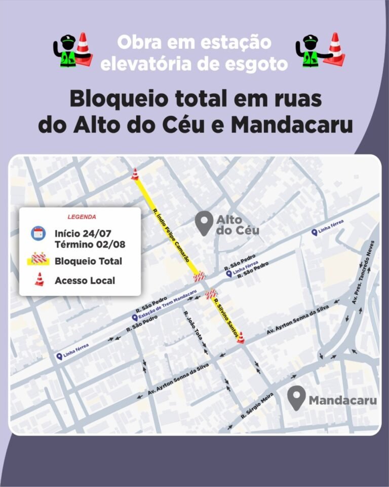 Semob-JP autoriza bloqueio total de ruas para execução de obra em estação elevatória de esgoto