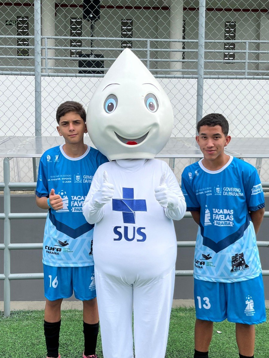 Zé Gotinha é o novo mascote da Taça das Favelas PB 2025 e reforça campanha para vacinação