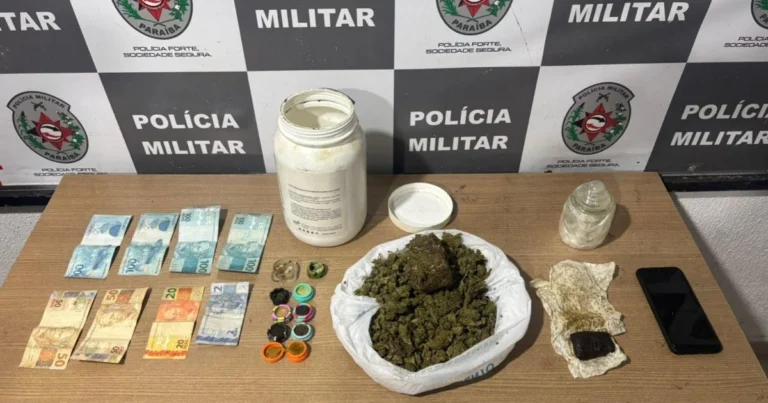 homem é preso com drogas em pote de whey, pm apreende maconha e haxixe em joão pessoa