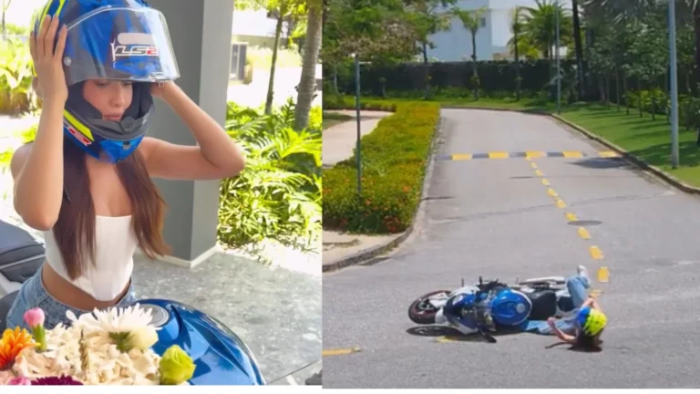 juliette cai de moto de r$ 140 mil dada pelo noivo em 'inauguração'