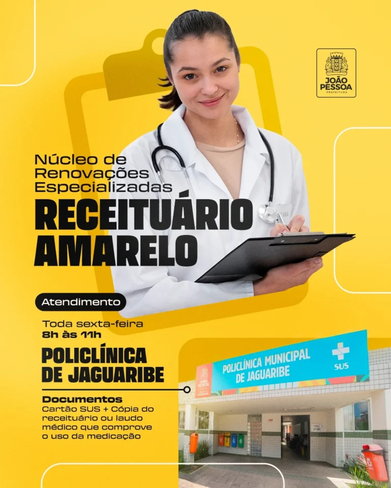 renovação de receituário amarelo em joão pessoa: novidade facilita acesso a medicamentos essenciais