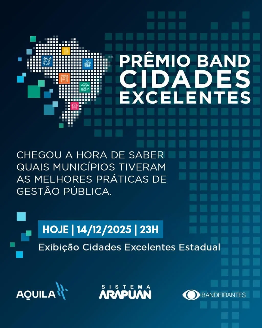 prêmio band cidades excelentes: tv arapuan exibe hoje os destaques da gestão pública