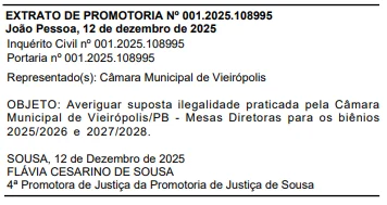 mp apura eleição antecipada em câmara municipal da paraíba; entenda o caso