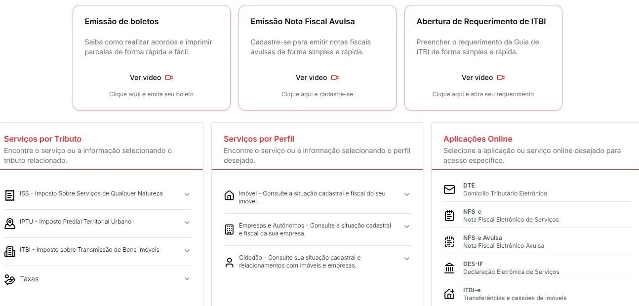 sistema tributário de joão pessoa: fora do ar para atualização em 2026