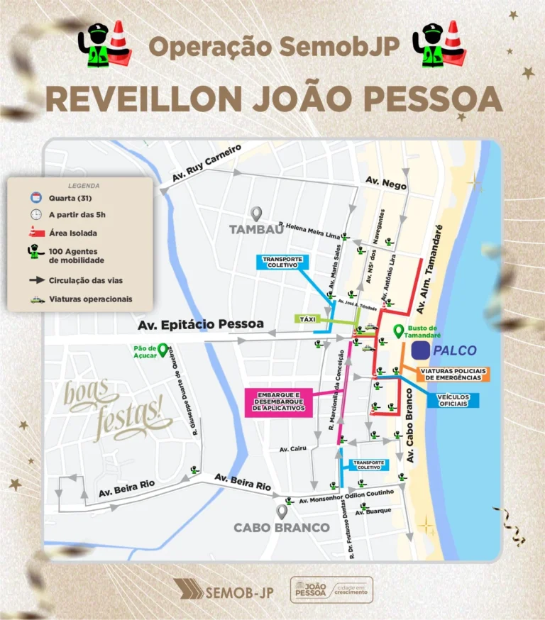 réveillon em joão pessoa: trânsito e ônibus com esquema especial