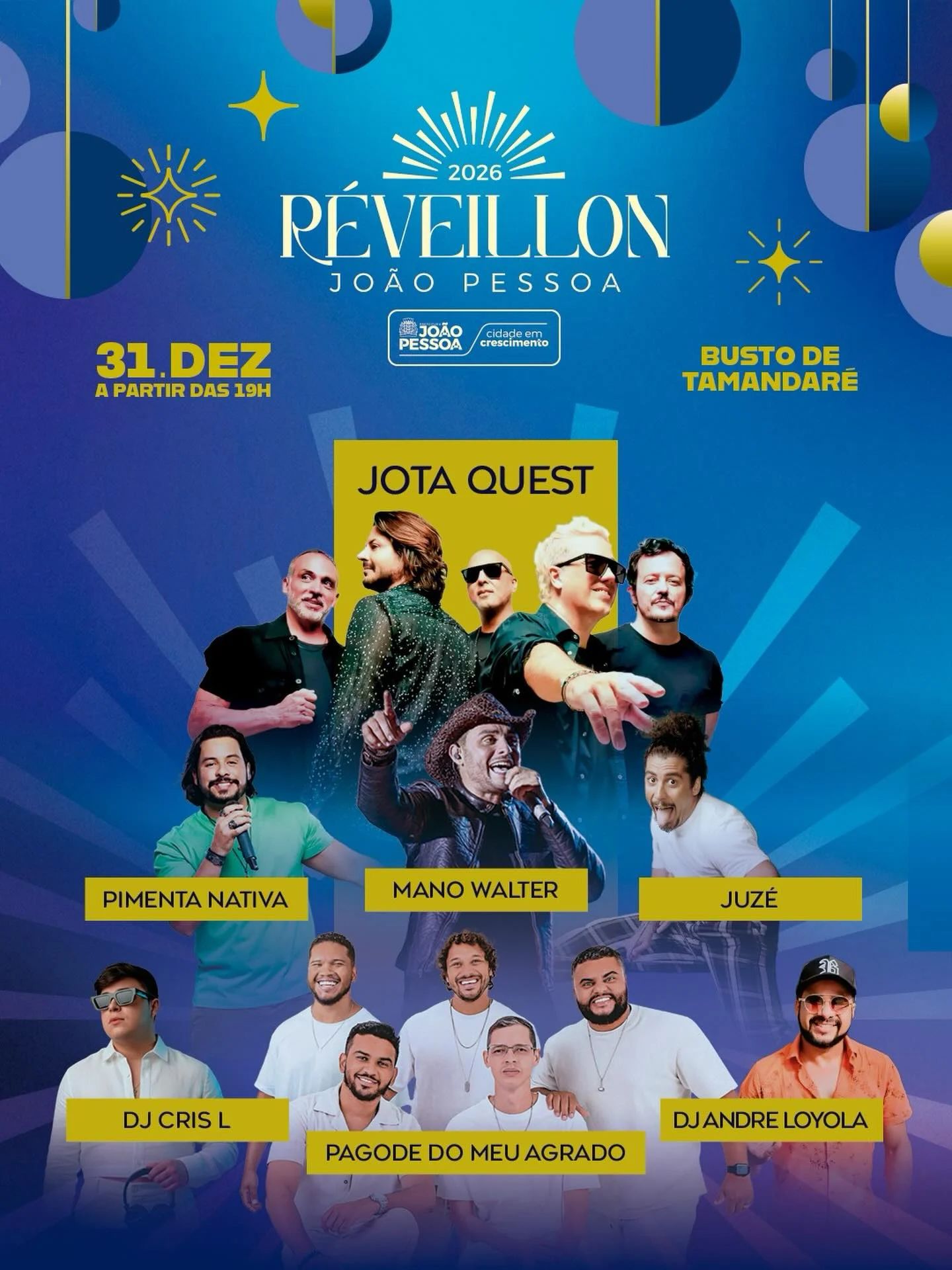 réveillon 2026 em joão pessoa: djs e bandas incríveis para uma virada inesquecível na praia de cabo branco e tambaú
