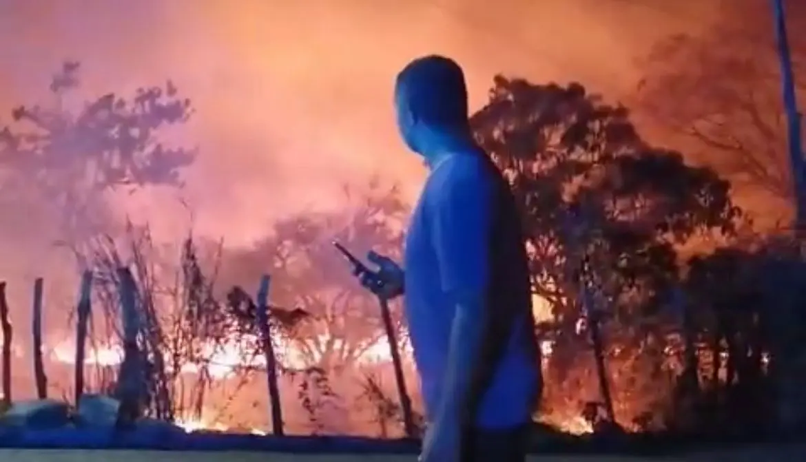 massaranduba: incêndio de grandes proporções atinge matagal e assusta moradores na pb