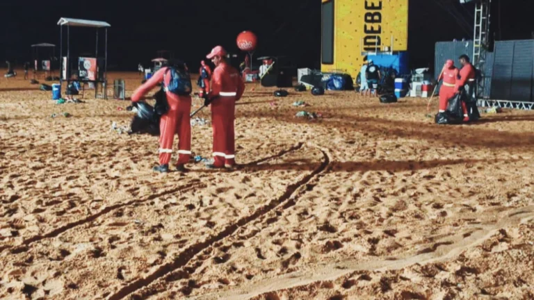forró verão: emlur recolhe 70 toneladas de lixo em limpeza pós evento