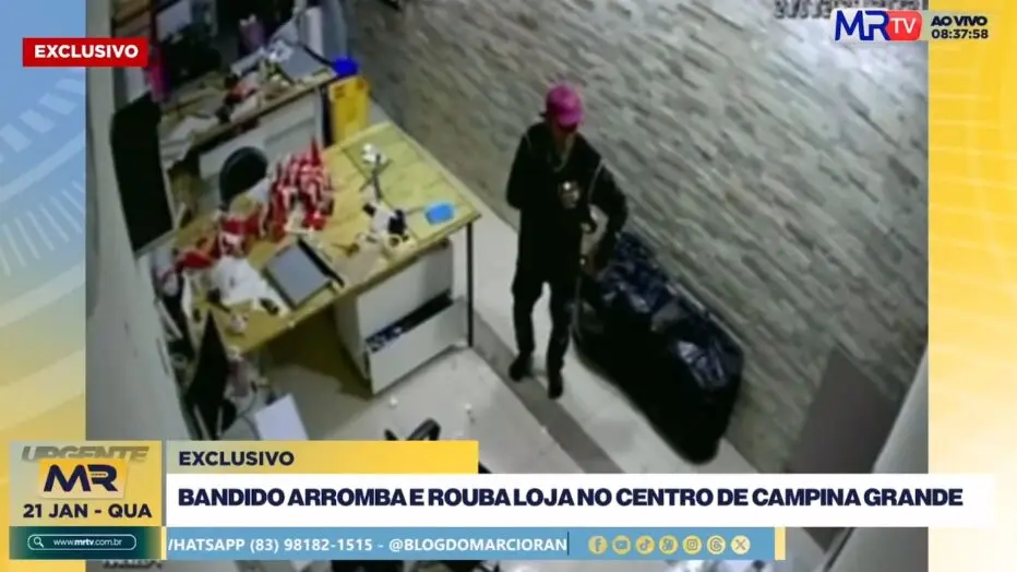 exclusivo: arrombamento e furto em loja de personalizados no centro de campina grande