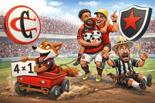 charge do dia no paraibano 2026: campinense nocauteia botafogo pb com goleada histórica e ia ilustra o momento!