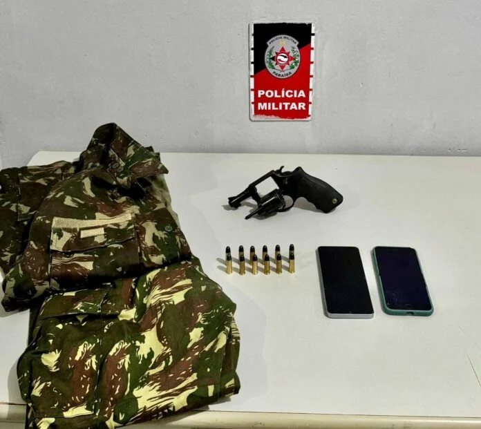 polícia militar prende jovem ligado a facção do rio de janeiro em bayeux com arma e roupa camuflada