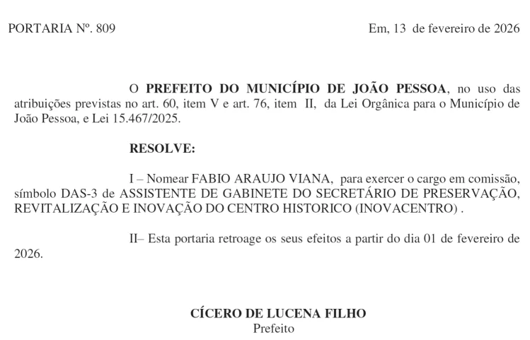 aliado de pedro cunha lima é nomeado na prefeitura de joão pessoa após apoio a cícero