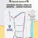 rua mirian barreto interditada: obras da seinfra afetam trânsito em jp