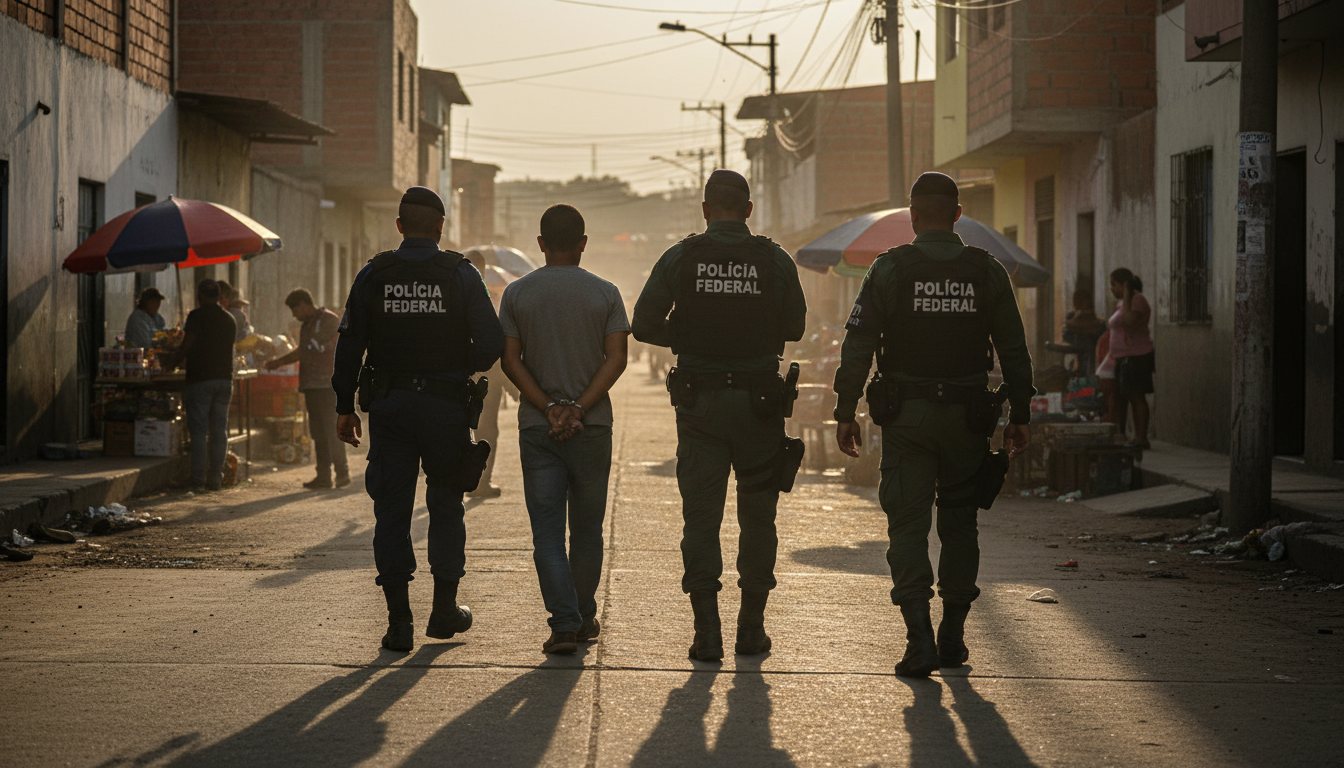 Traficante Sebastião de Azevedo Ferreira, o "Bastos", sendo detido por policiais federais no Peru.