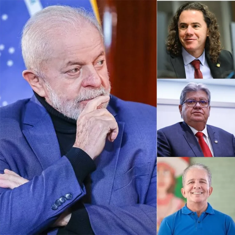 Representação de negociação política tensa sobre vagas ao Senado na Paraíba, envolvendo Lula, líderes do Congresso e TCU.