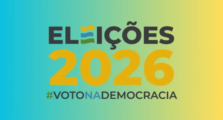 Mão depositando cédula em urna transparente, simbolizando o voto e a integridade do processo eleitoral, com foco nas regras para as eleições de 2026.
