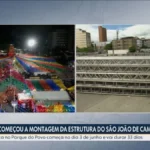 Montagem das primeiras estruturas para o São João 2026 no Parque do Povo em Campina Grande.