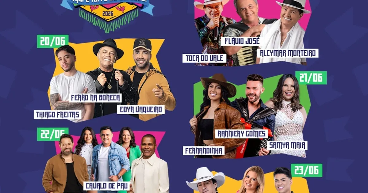 Palco principal do São João de Cuité com público e artistas em noite de festa