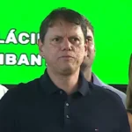 Governador Tarcísio de Freitas e André do Prado em evento público em Pindamonhangaba
