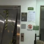 Elevador danificado em condomínio na Paraíba após queda.