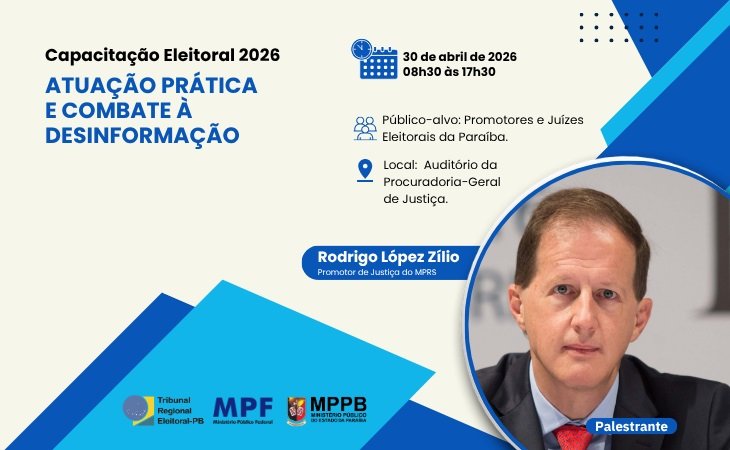 Juízes e promotores eleitorais participam de treinamento sobre LGPD no MPPB para eleições de 2026.