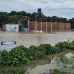 Estação de tratamento de água inundada após fortes chuvas em João Pessoa