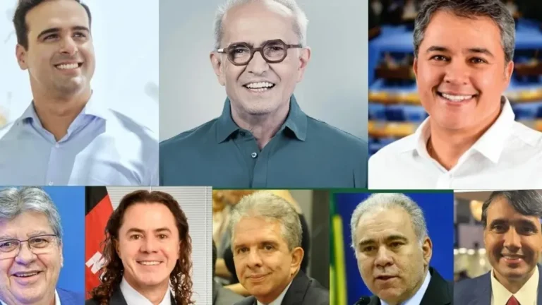 Mapa da Paraíba com marcadores políticos em destaque, simbolizando a disputa eleitoral de 2026