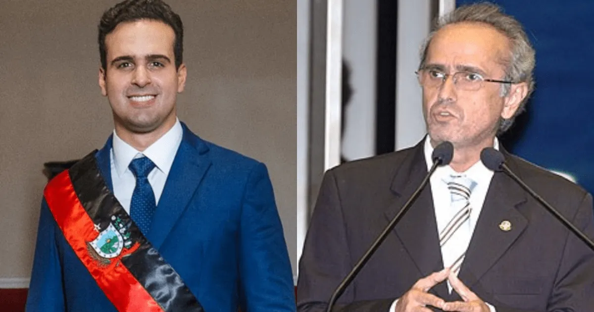Candidatos à disputa pelo governo da Paraíba em empate técnico, com fundo representando o estado