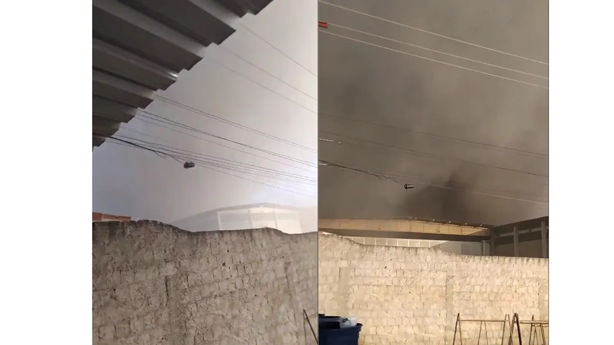 Bombeiros combatendo incêndio de grandes proporções em fábrica no Distrito Industrial de João Pessoa