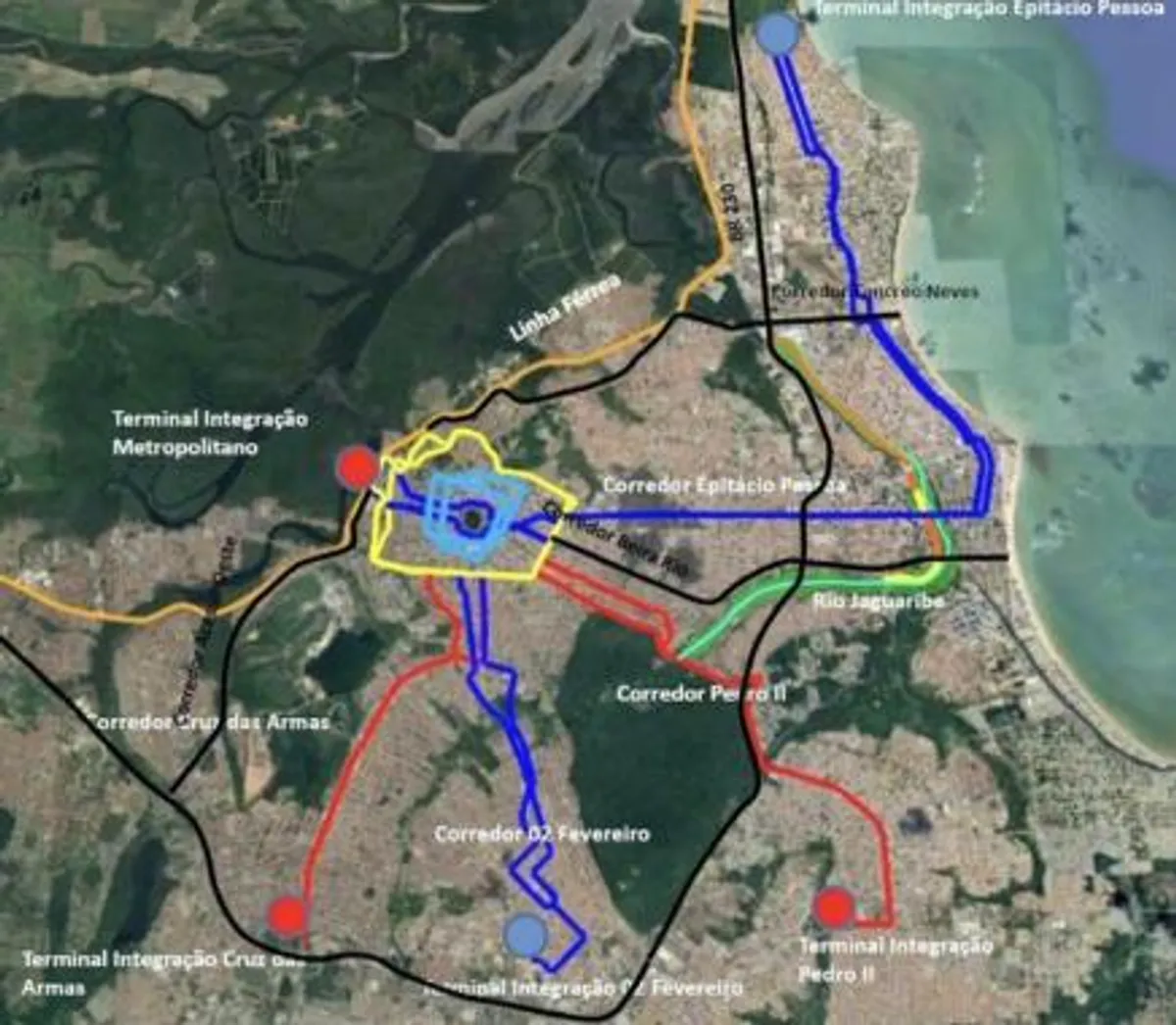 Projeto de mobilidade urbana em avenida de João Pessoa com corredores exclusivos