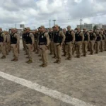 Viatura policial fazendo a segurança de local de votação na Paraíba durante as Eleições 2026